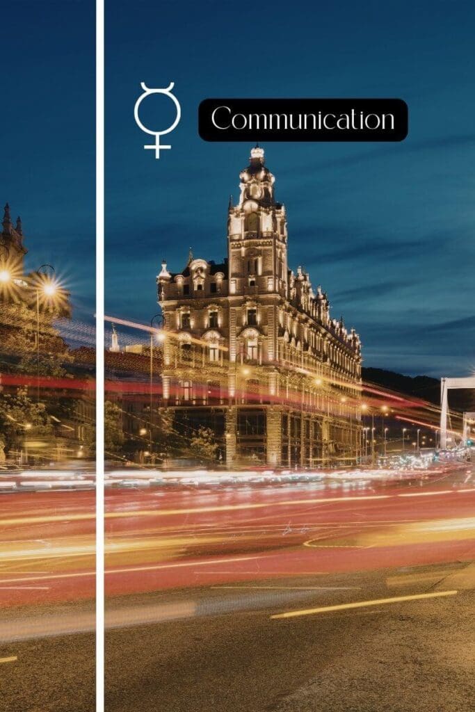 mercury planetary line city view with swift movment of cars