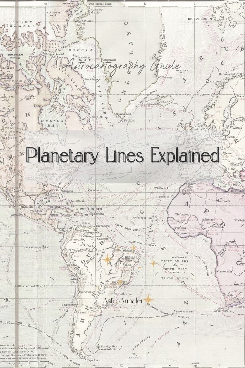 World Map astrocartography guide for planetary lines explained