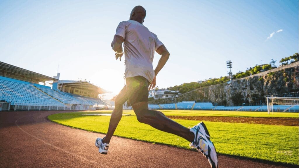 An athlete representing a Mars MC line