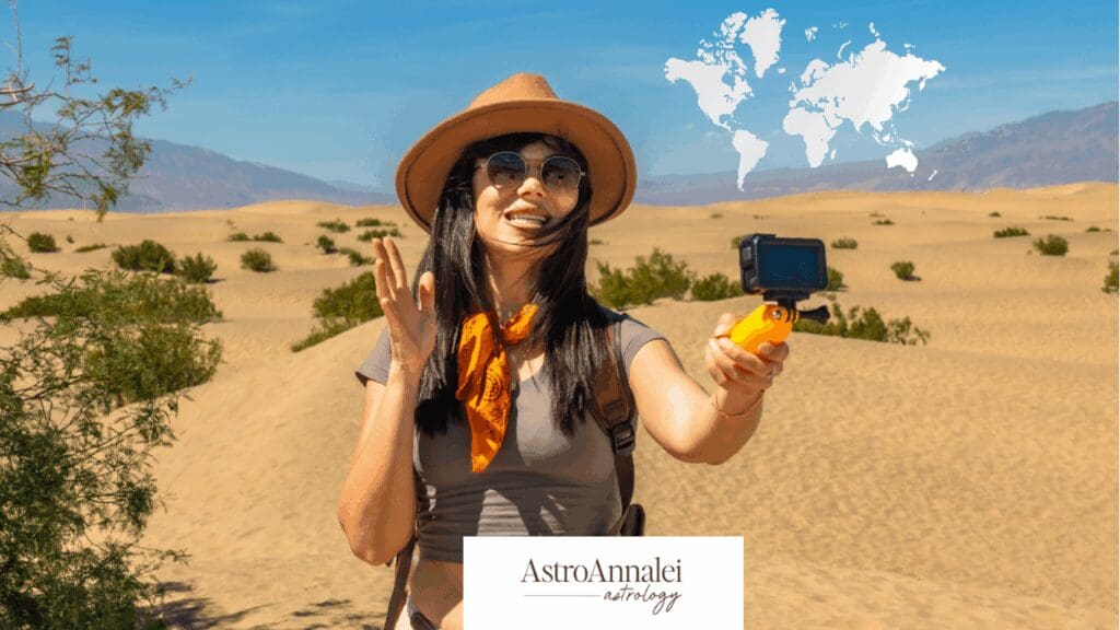 Entrepreneur on her Sun astrocartography line being seen in the world with her business