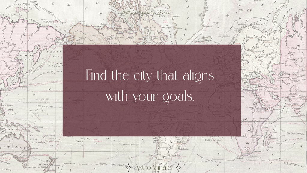 world map for best cities for life goals in astrocartography